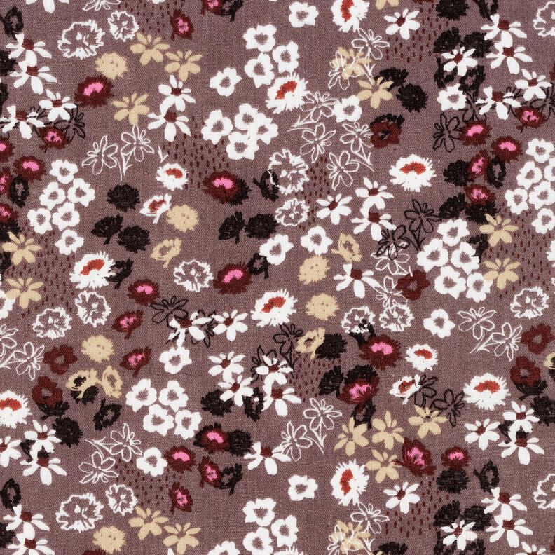 Mušelín zasněná květinová louka, hladká – čokoládová,  image number 1