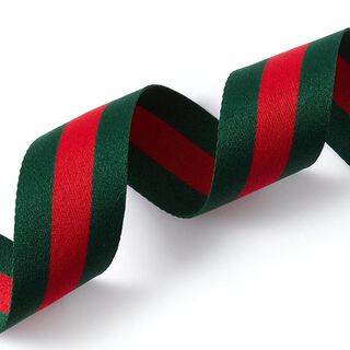 Tkaná stuha Proužky [40 mm] – zelená/červená, 