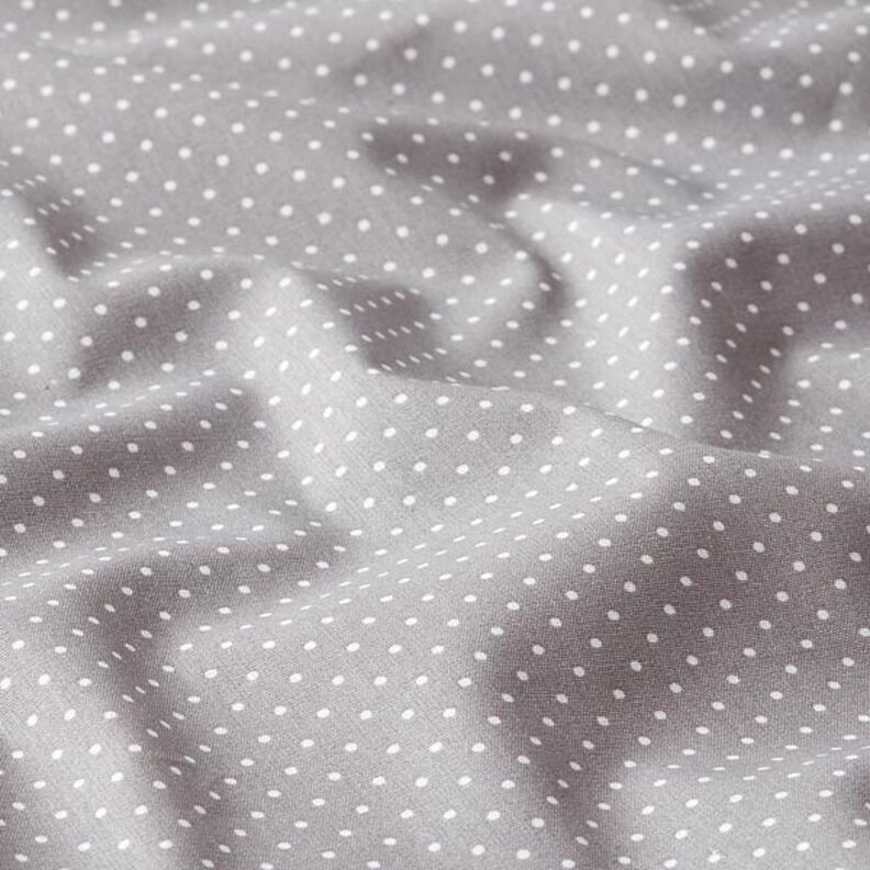 Bavlněný popelín Malé puntíky – šedá/bílá,  image number 2