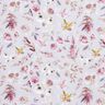 Žebrovaný žerzej Digitální tisk s jemnými divokými květinami – pastelove šeříková/červenofialková,  thumbnail number 1