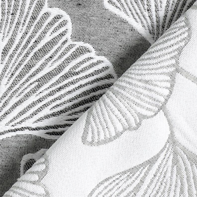 Dekorační látka Žakár Velké gingo – granitová/slonová kost,  image number 4