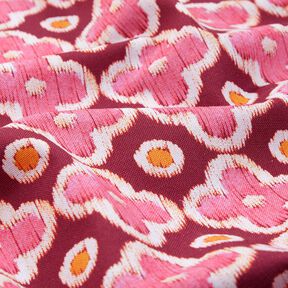 Dekorační látka Plátno Vzhled výšivky – bordó/pink, 