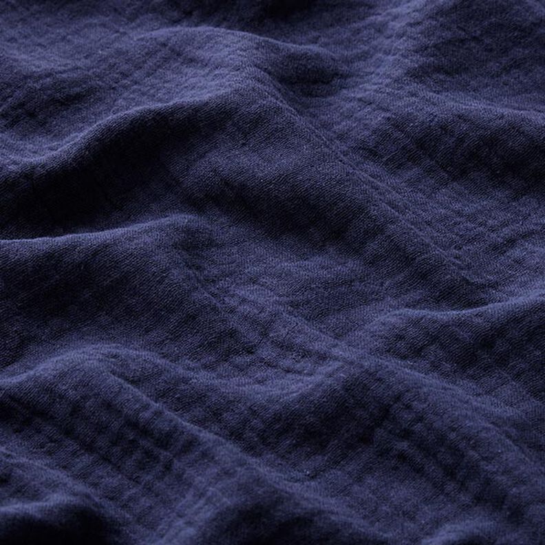 GOTS Mušelín / dvojitá mačkaná tkanina | Tula – namornicka modr,  image number 3