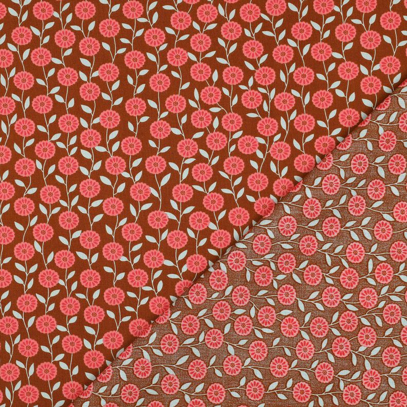 Bavlněný popelín Letní květiny | Poppy Fabrics – humrová/bronzová,  image number 4
