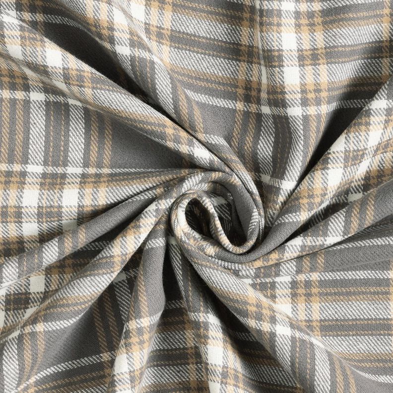 Bavlněný flanel Kostka – šedá/bílá, image number 3