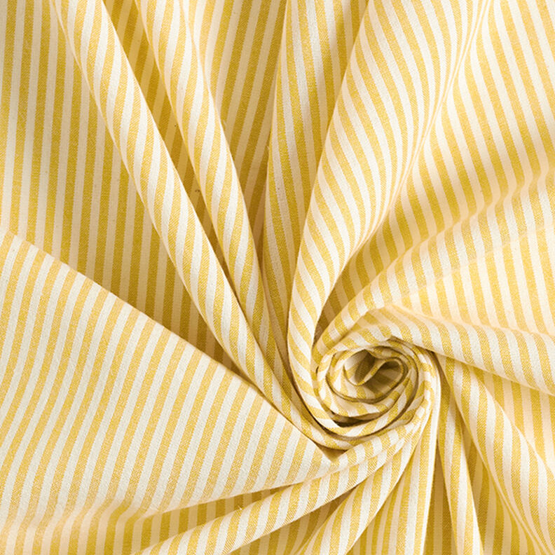 Směs bavlny a viskózy proužky – kari žlutá/vlněná bílá,  image number 3