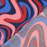 Bavlněný satén Retro vlny | Poppy Fabrics – namornicka modr/pink,  thumbnail number 4