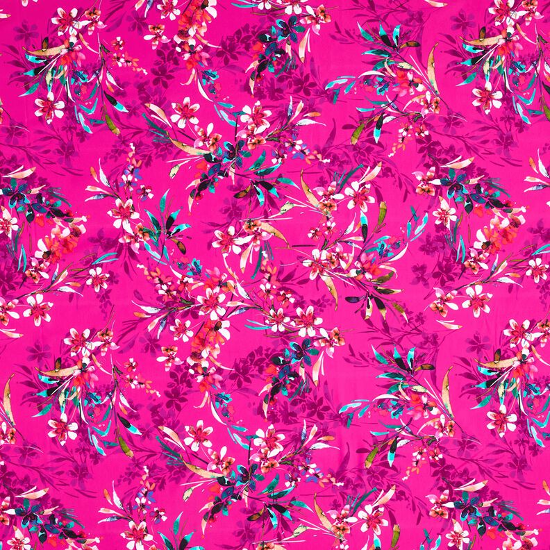 Plavkovina Akvarelové květiny – purpurová/bílá,  image number 1