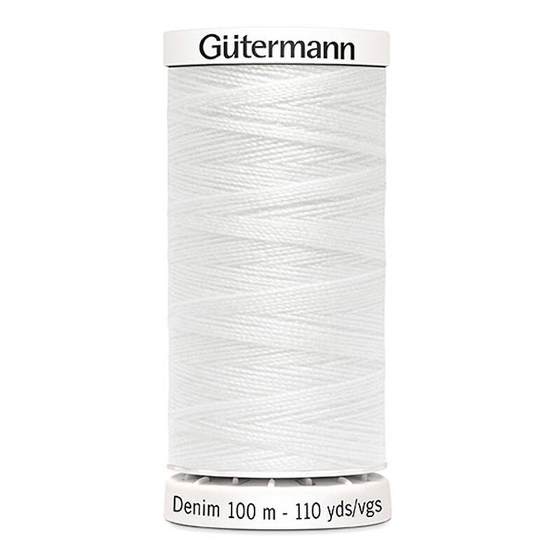 Džínová nit [1016] | 100 m | Gütermann – bílá,  image number 1