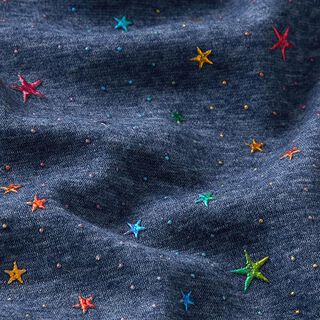 Alpenfleece Hvězdy Fóliový potisk – namornicka modr, 
