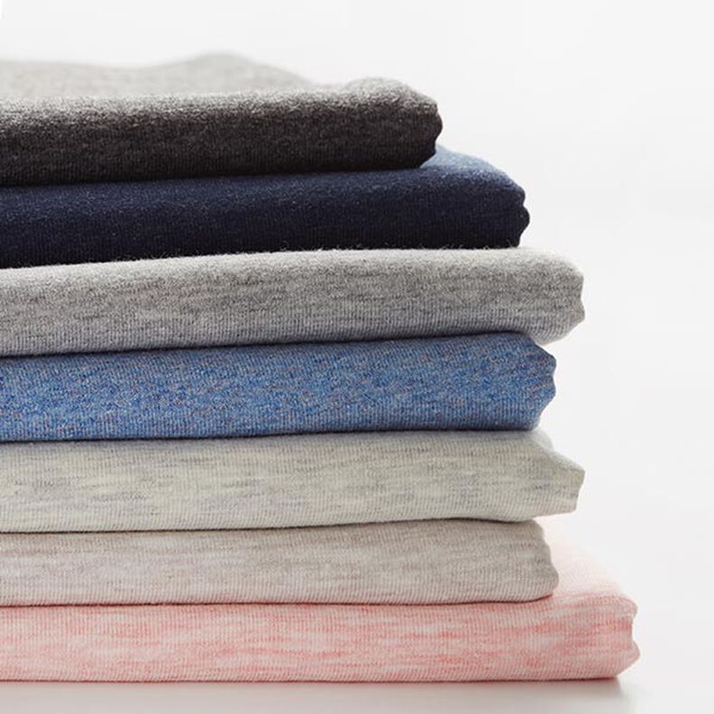 Bavlněný žerzej Medium melírovaný – světle šedá,  image number 4