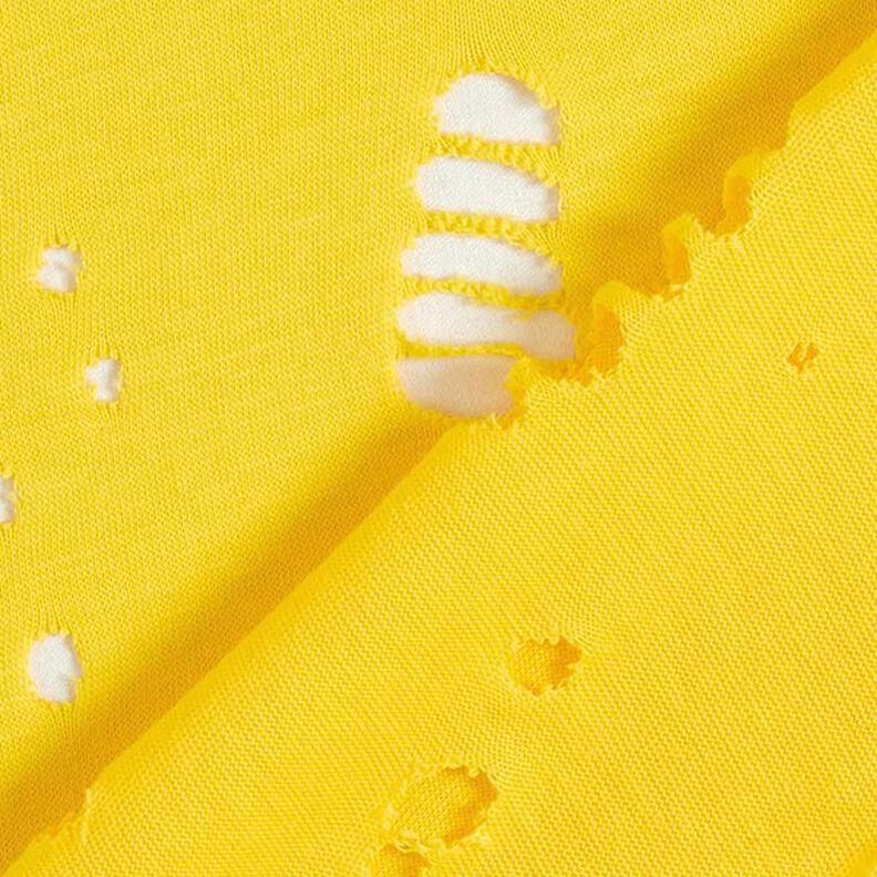 Bavlněný žerzej Poničený vzhled – citrónově žlutá,  image number 5