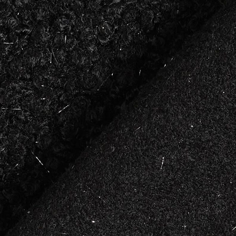 Pletené bouclé lesklé nitě – černá,  image number 3