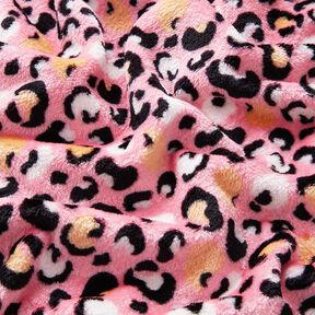 Hebký fleece Leopardí vzor – růžová, 