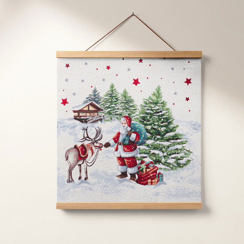 Panel Gobelín Santa Claus, materiál s lurexem – vlněná bílá, image number 6