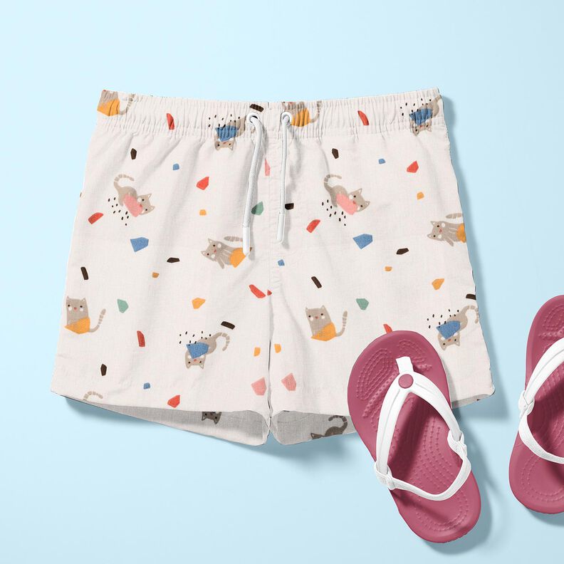 Bavlněný popelín Kočičí konfety – slonová kost/taupe (šedohnědá),  image number 5