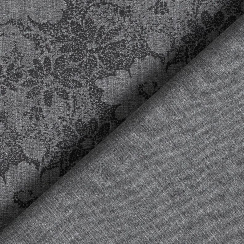 Ko&scaron;ilov&aacute; tkanina květiny &ndash; &scaron;ed&aacute;/čern&aacute;,  image number 4