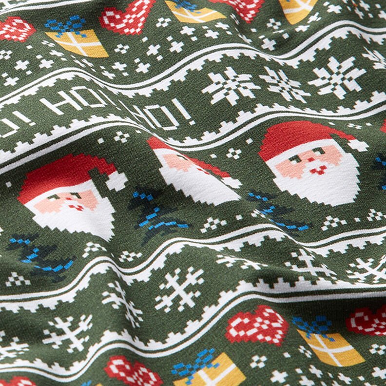 French Terry Ho! Ho! Ho! – tmavá borovice,  image number 2