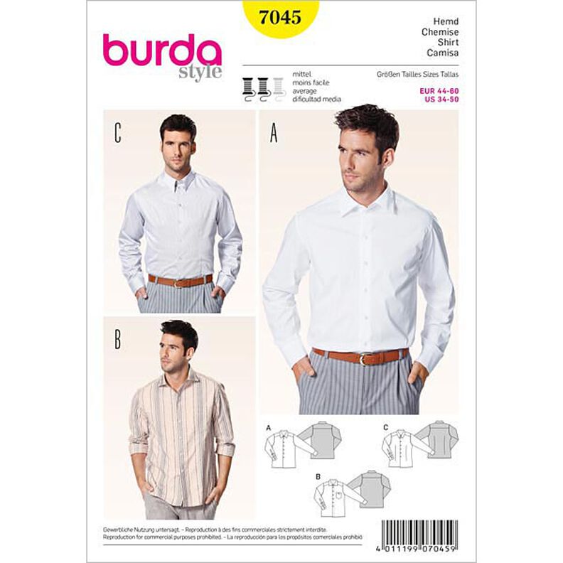 Pánská košile, Burda 7045,  image number 1