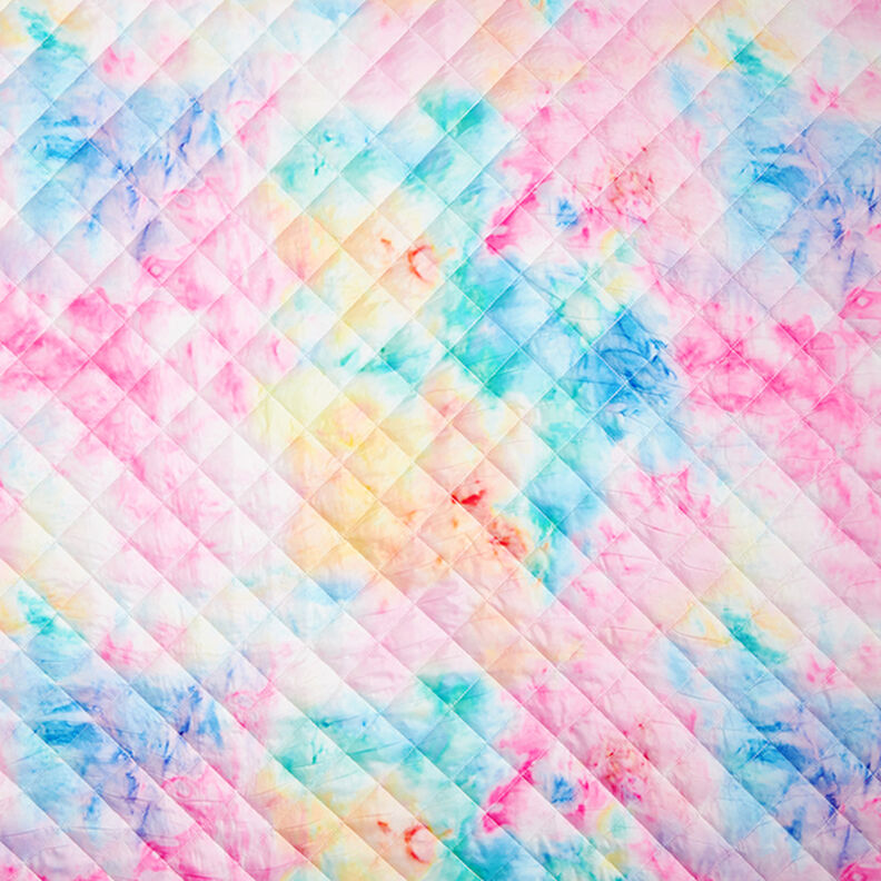 Prošívaná látka Duhový gradient – bílá/mix barev,  image number 1
