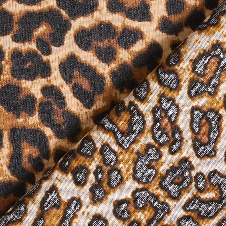 Povrstvená bavlna Jemný leopardí vzor – hnědá/černá, image number 4