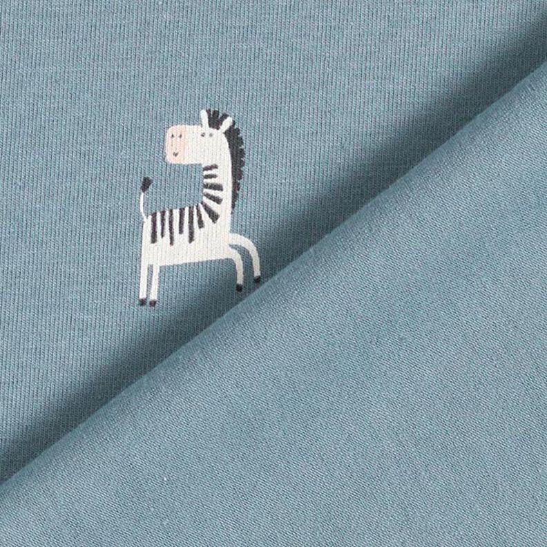 Bavlněný žerzej Veselá zebra – modrošedá,  image number 4