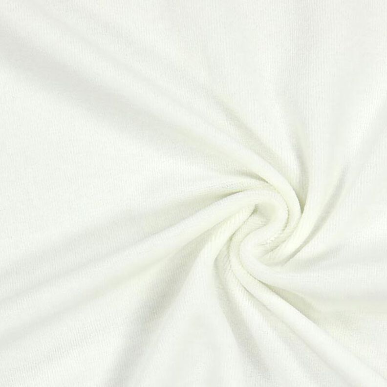 Plyš nicki jednobarevný – vlněná bílá,  image number 1
