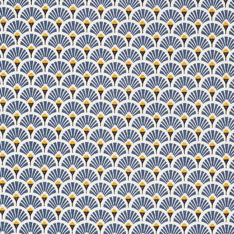 Povrstvená bavlna malé vějířky – džínově modrá,  image number 1