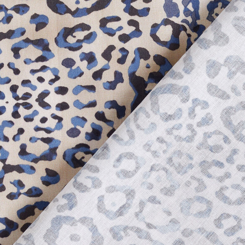 GOTS Bavlněný popelín Leopardí vzor | TCC x LOOKS by Wolfgang Joop – indigová/taupe (šedohnědá),  image number 6