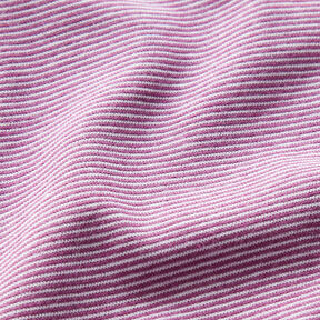 Materiál na náplety Trubková tkanina, úzké proužky – červenofialková/bílá, 