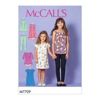 Dívčí top | Šaty | Legíny, McCalls 7709 | 128 - 152, 