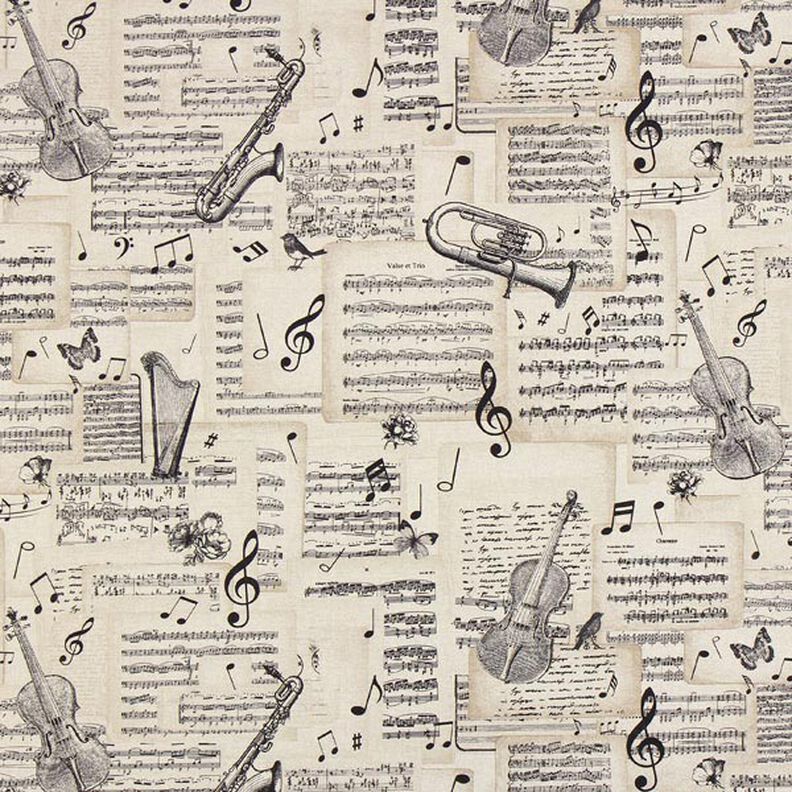 Polopanama Notové listy – přírodni,  image number 1