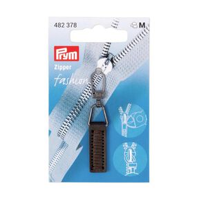 Módní zip imitace kůže [ 55 x 9 x 3 mm ] | Prym – hnědá, 