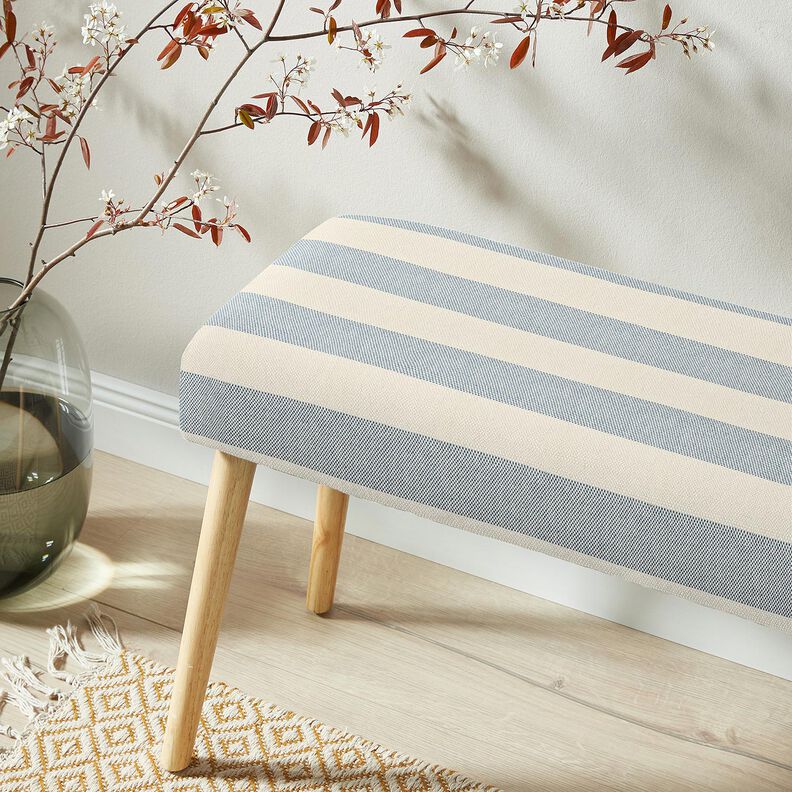 Dekoračn&iacute; l&aacute;tka Panama &Scaron;irok&eacute; pruhy &ndash; modro&scaron;ed&aacute;/světle b&eacute;žov&aacute;,  image number 5