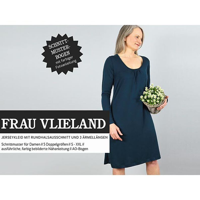 FRAU VLIELAND Žerzejové šaty s kulatým výstřihem | Studio Schnittreif | XS-L,  image number 1