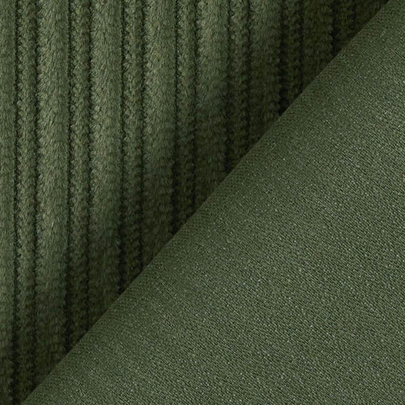 Efektní manšestr s širokými a úzkými pruhy – olivová,  image number 3