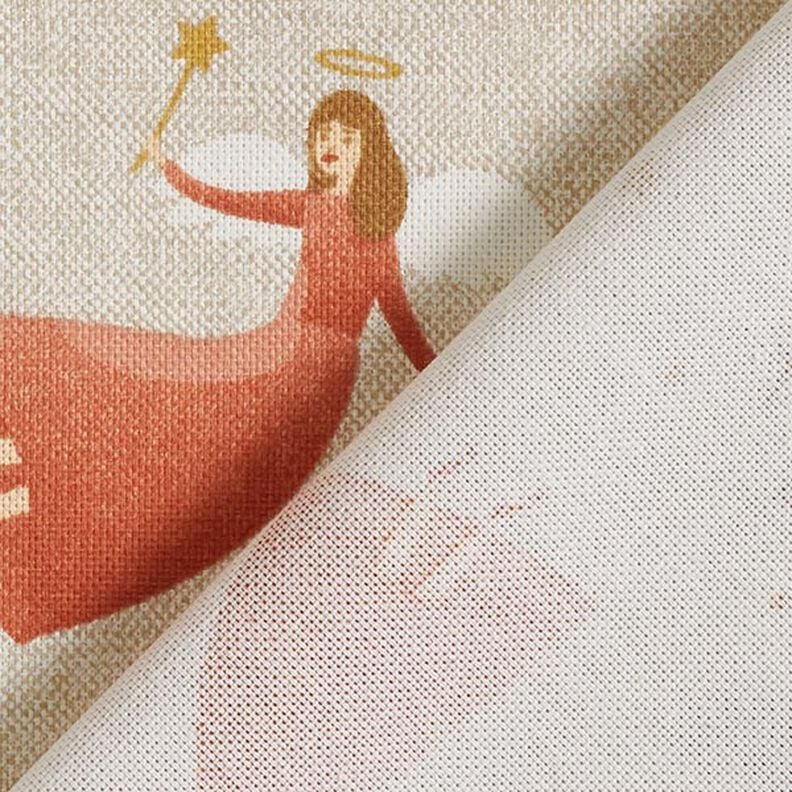 Dekorační látka Polopanama Malý anděl – přírodni/korálová,  image number 4