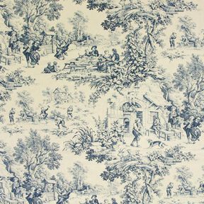 Toile de Jouy – ocelová modr, 
