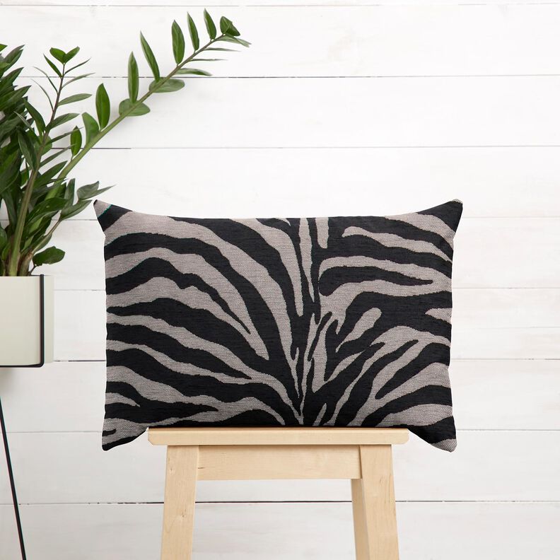 Čalounická látka Žakár Zebra – černá/šedá, image number 9