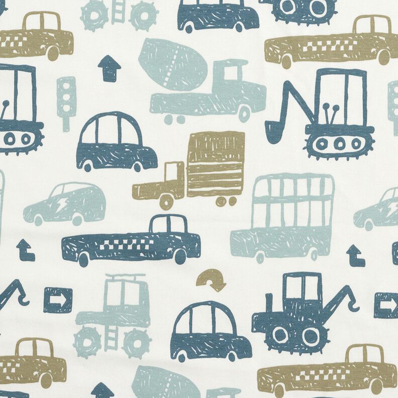 Francouzsk&eacute; frot&eacute; letn&iacute; tepl&aacute;kovina Nakreslen&aacute; vozidla &ndash; b&iacute;l&aacute;/modr&aacute;,  image number 1