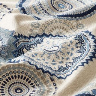 Dekorační látka polopanama Mandala – modrá, 