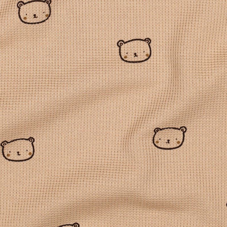 Vaflový žerzej Medvídek | Poppy Fabrics – tmavě starorůžová/barva lilku,  image number 2