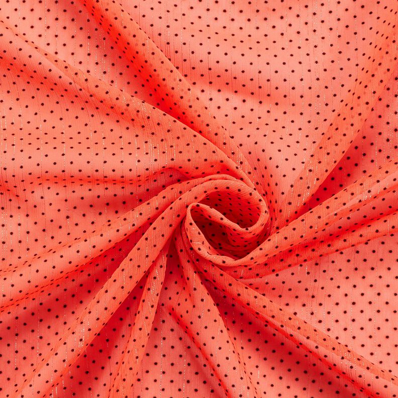 Třpitivý šifon proužky a tečky – oranžová,  image number 3