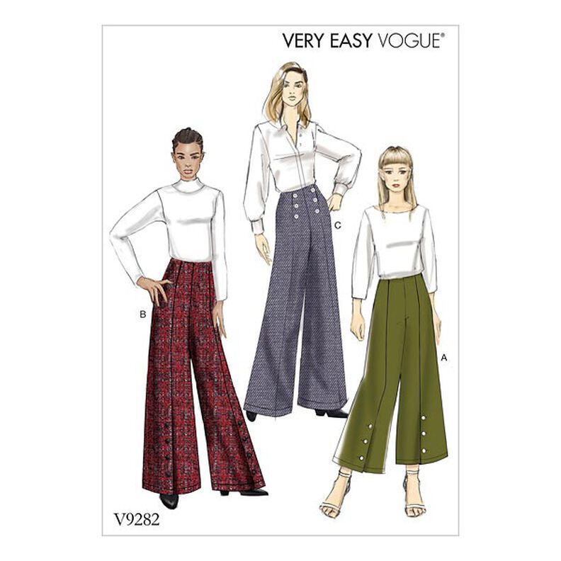 Kalhoty s vysokým pasem, Very Easy Vogue9282 | 32 - 48,  image number 1