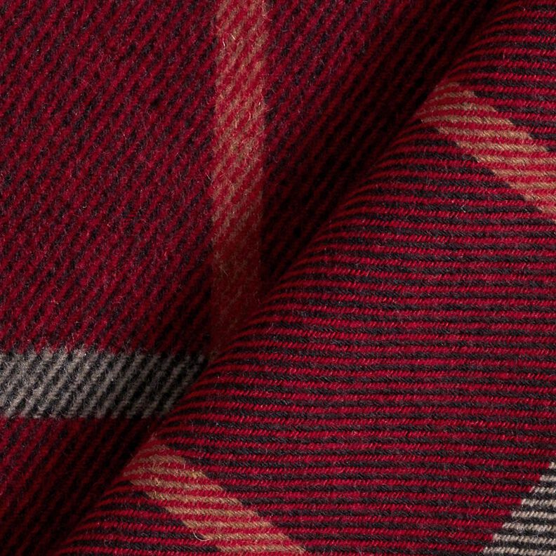 Látka na kabáty velká kostka – bordó/černá,  image number 4
