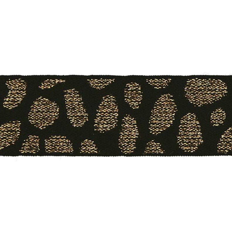 Elastická stuha [ Šířka: 25 mm ] – černá/zlatá,  image number 1