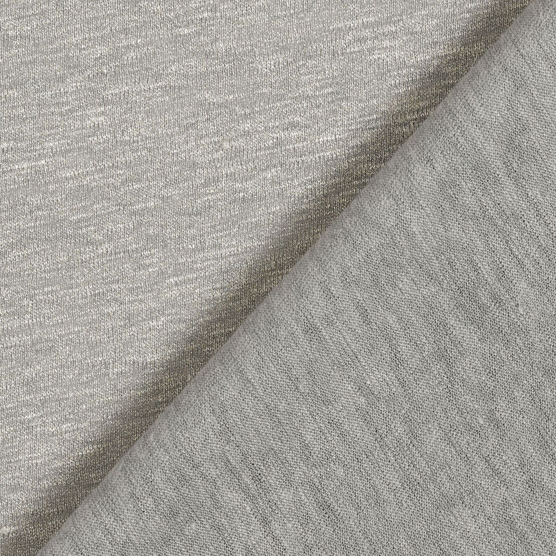 Lněný žerzej třpytivý melanž – sloní šedá/stříbrná,  image number 5