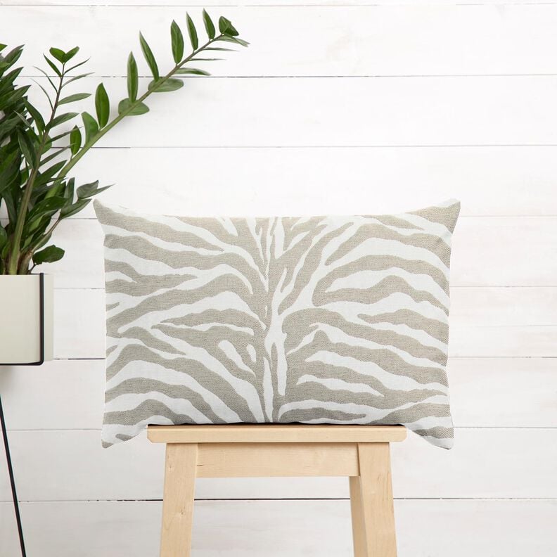 Čalounická látka Žakár Zebra – sasanková/přírodni,  image number 9