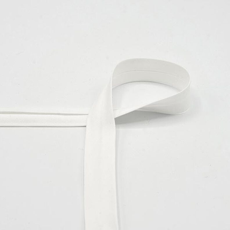 Šikmý proužek Popelín [20 mm] – bílá,  image number 1