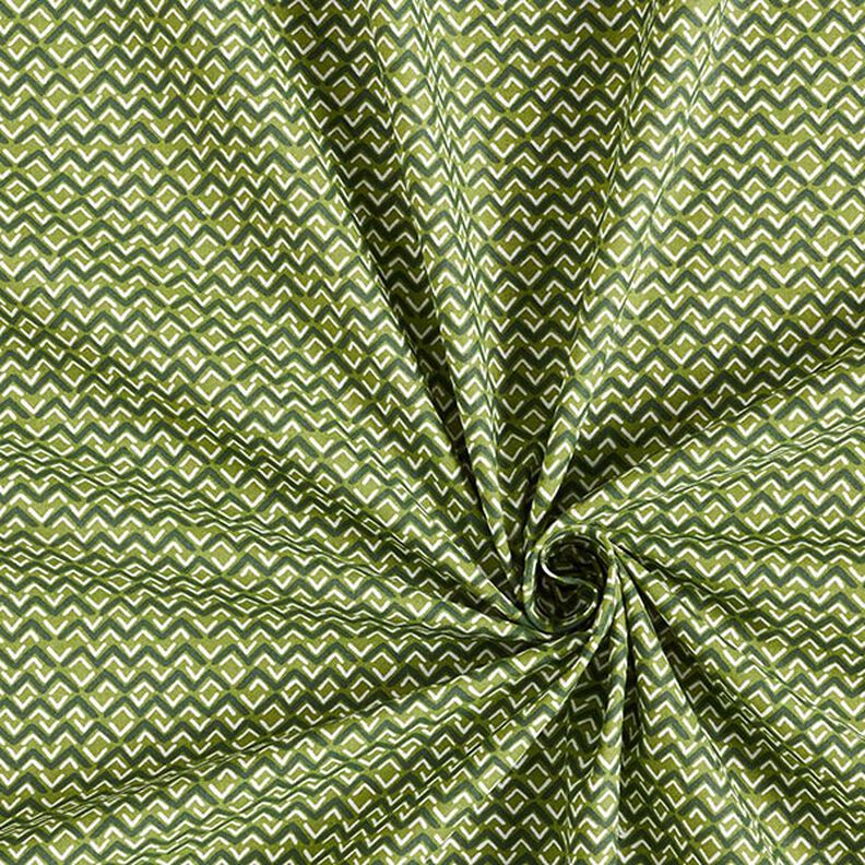 Bavlněná látka Kreton Etno cikcak – zelená,  image number 3